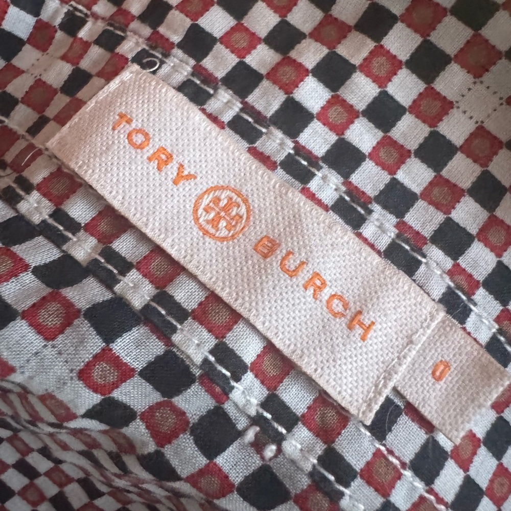 Tory Burch Half Button Down Lightweight Cross Pri… - image 6